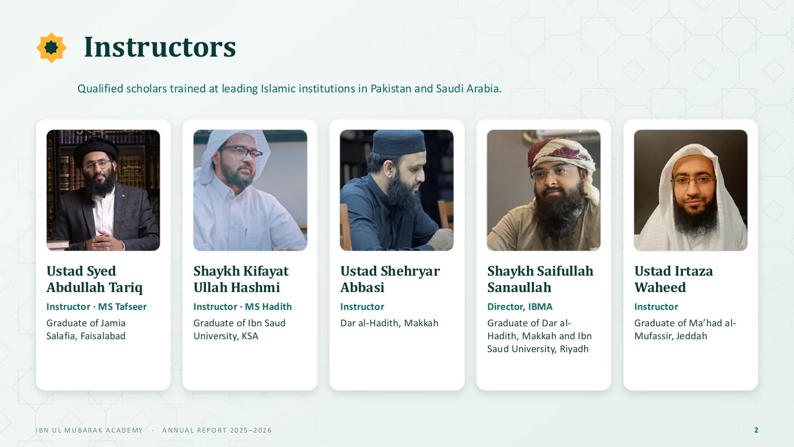 Instructors, slide 2