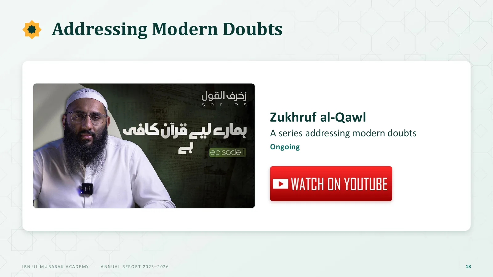 Addressing modern doubts, slide 18