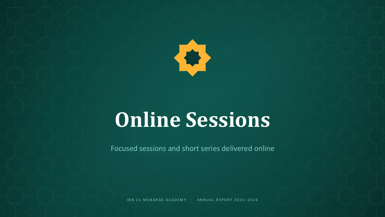 Online sessions, slide 24