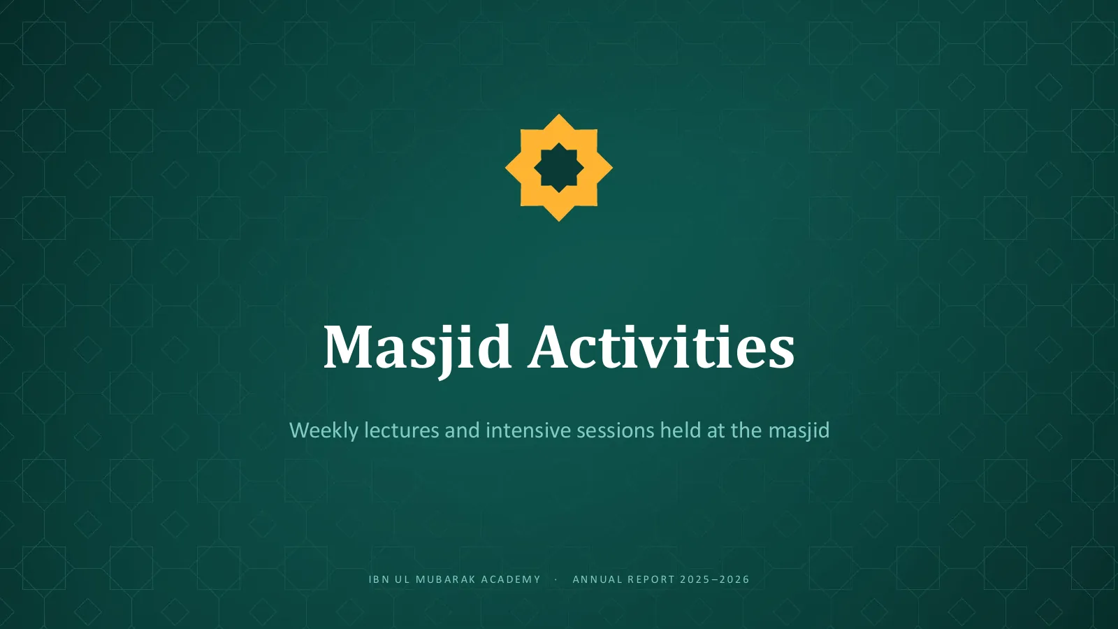 Masjid activities, slide 30