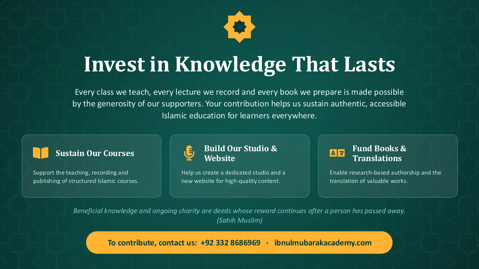 Invest in knowledge that lasts, slide 40